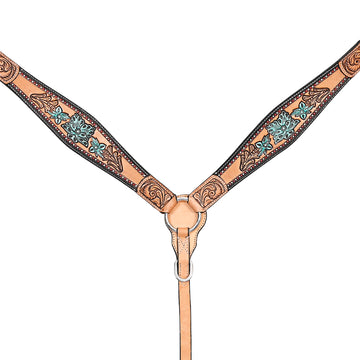 HILASON Western Horse Headstall Breast Collar Leather Tan